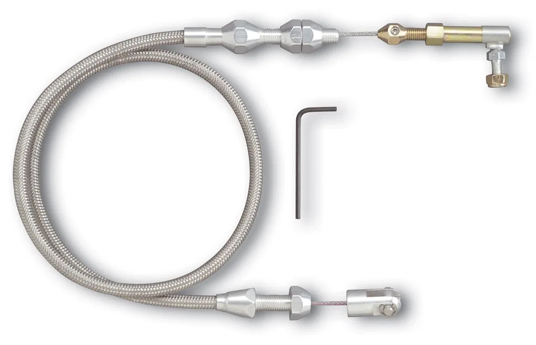 TC-1000HT48 – LOKAR Throttle Cable, Universal For Factory/ Aftermarket Pedals Stainless Steel 48 Inch With Brushed Al...